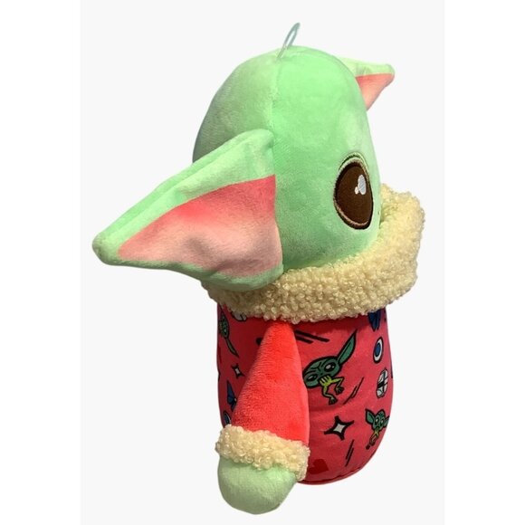 Star Wars Mandalorian Grogu Plush 8" Baby Yoda In Red Sherpa Sweater Valentines - Picture 3 of 7